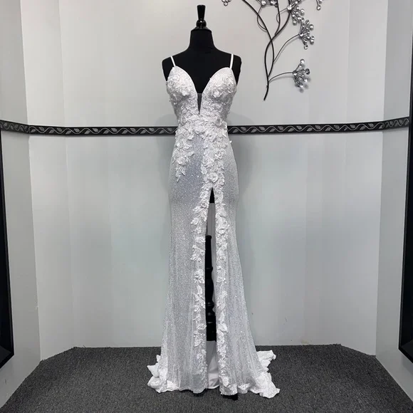 slim fit dress slacks White Floral Embroidery Off-The-Shoulder Flare Hem Relaxed Fit Mini Dress  /1-2-1